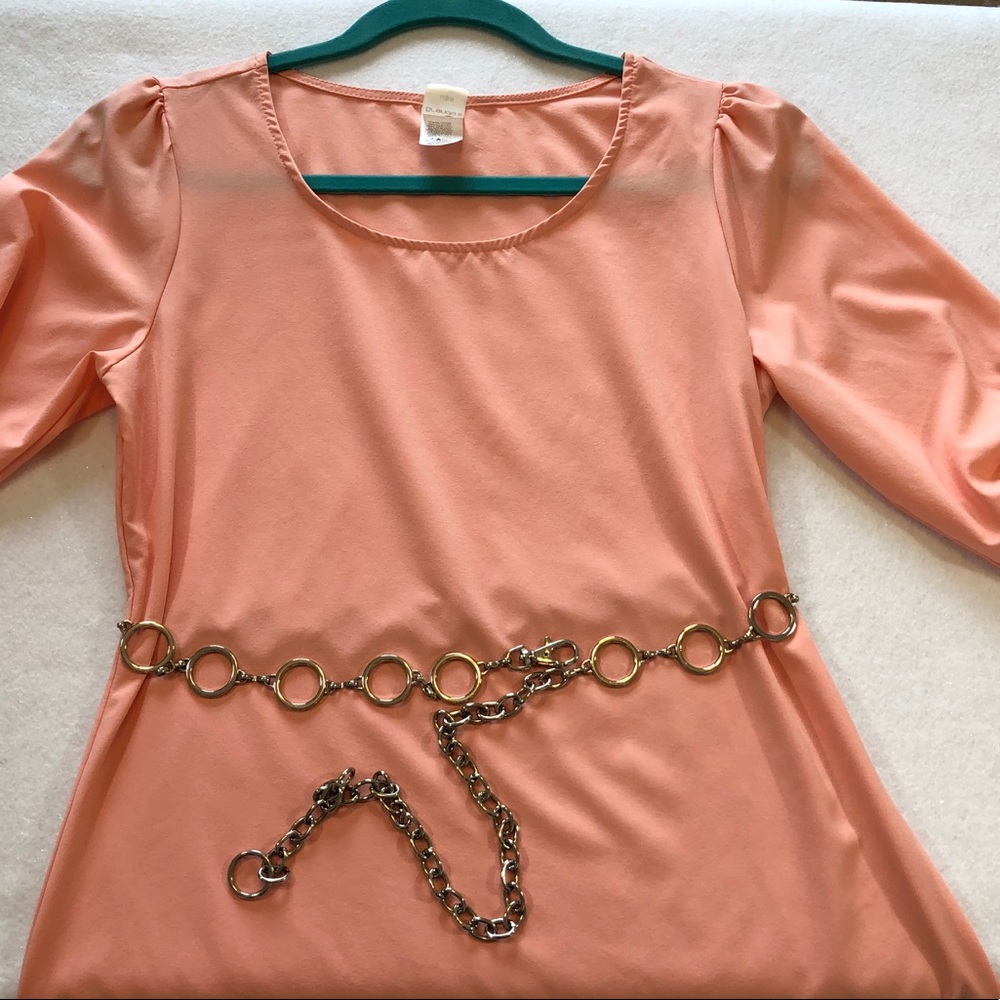 GS Small Solid Block Peach Pink Summer Very Light Weight & Cool Dress size Small - Picture 7 of 8